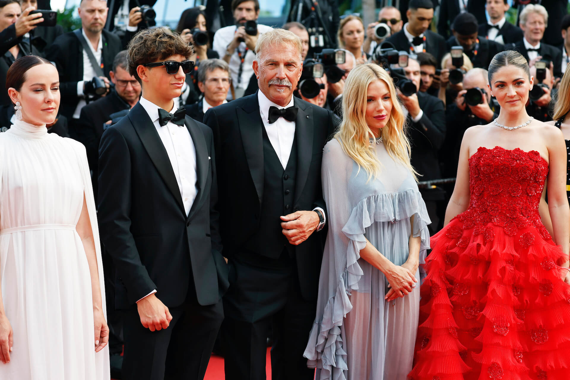 Kevin Costner with his family