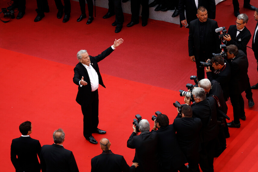 Alain Delon on the red carpet