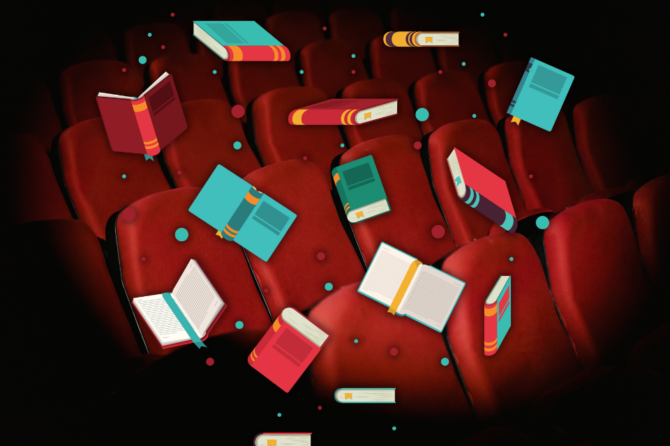 salle de cinema et livres