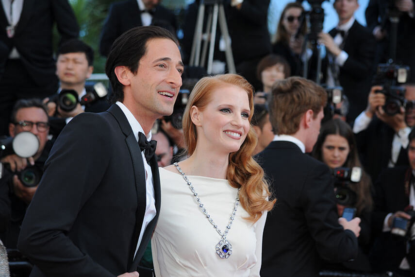 Adrien Brody and Jessica Chastain