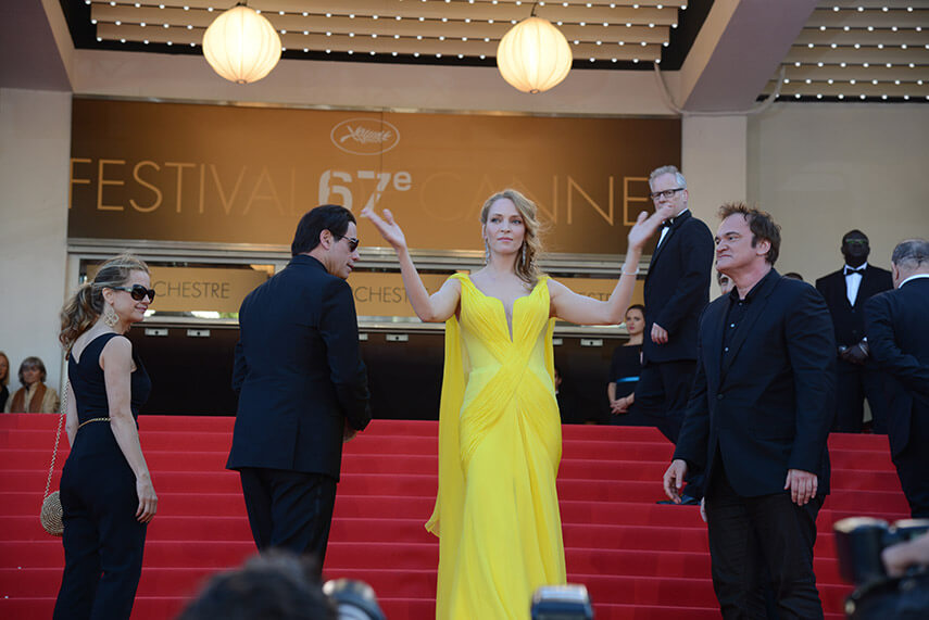 John Travolta, Uma Thurman and Quentin Tarantino
