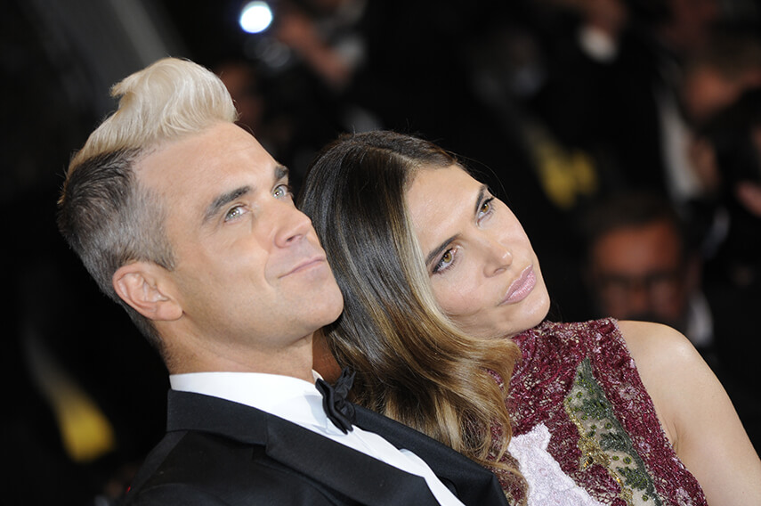 Robbie Williams with his wife