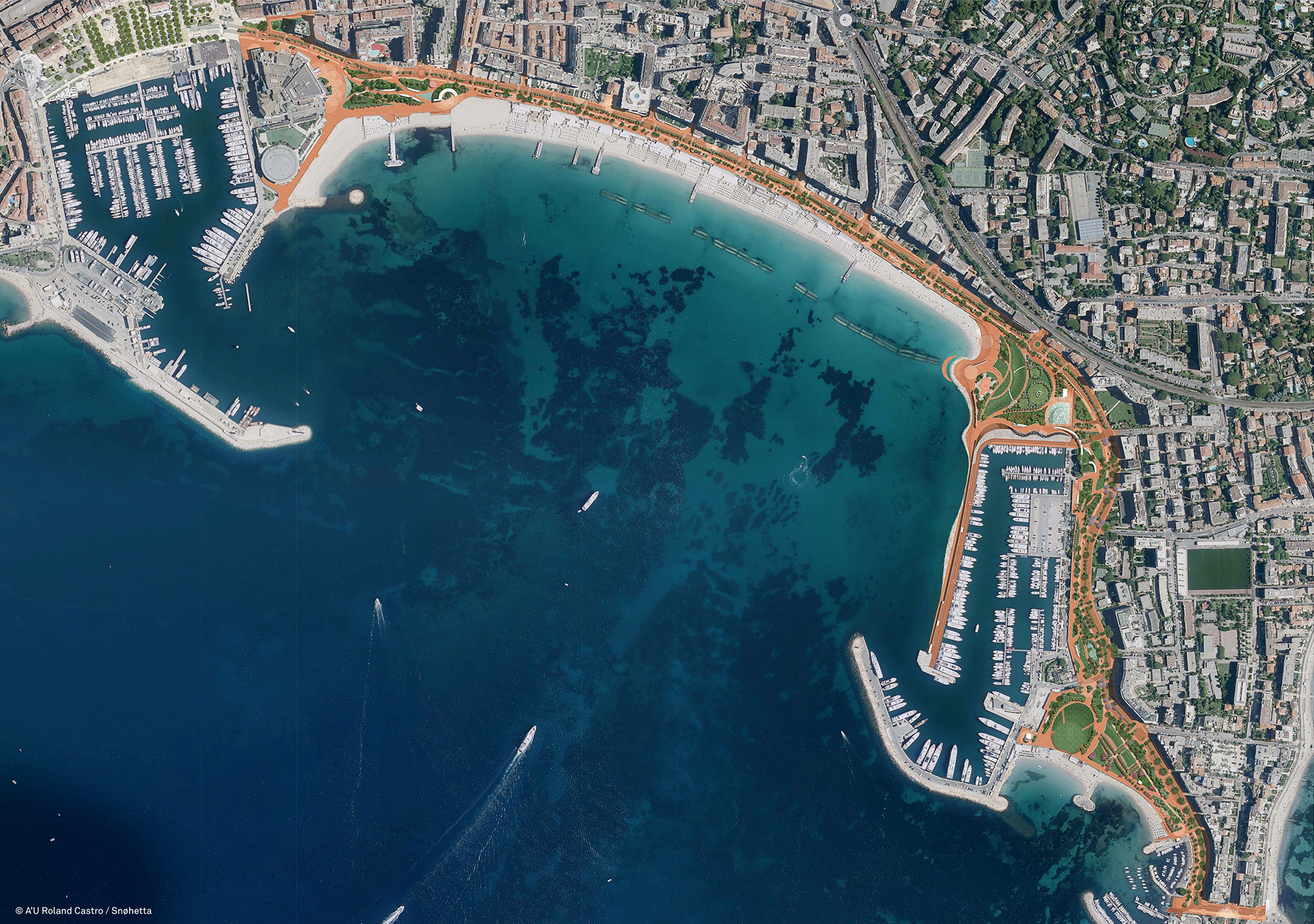 Vue aérienne du boulevard de la Croisette