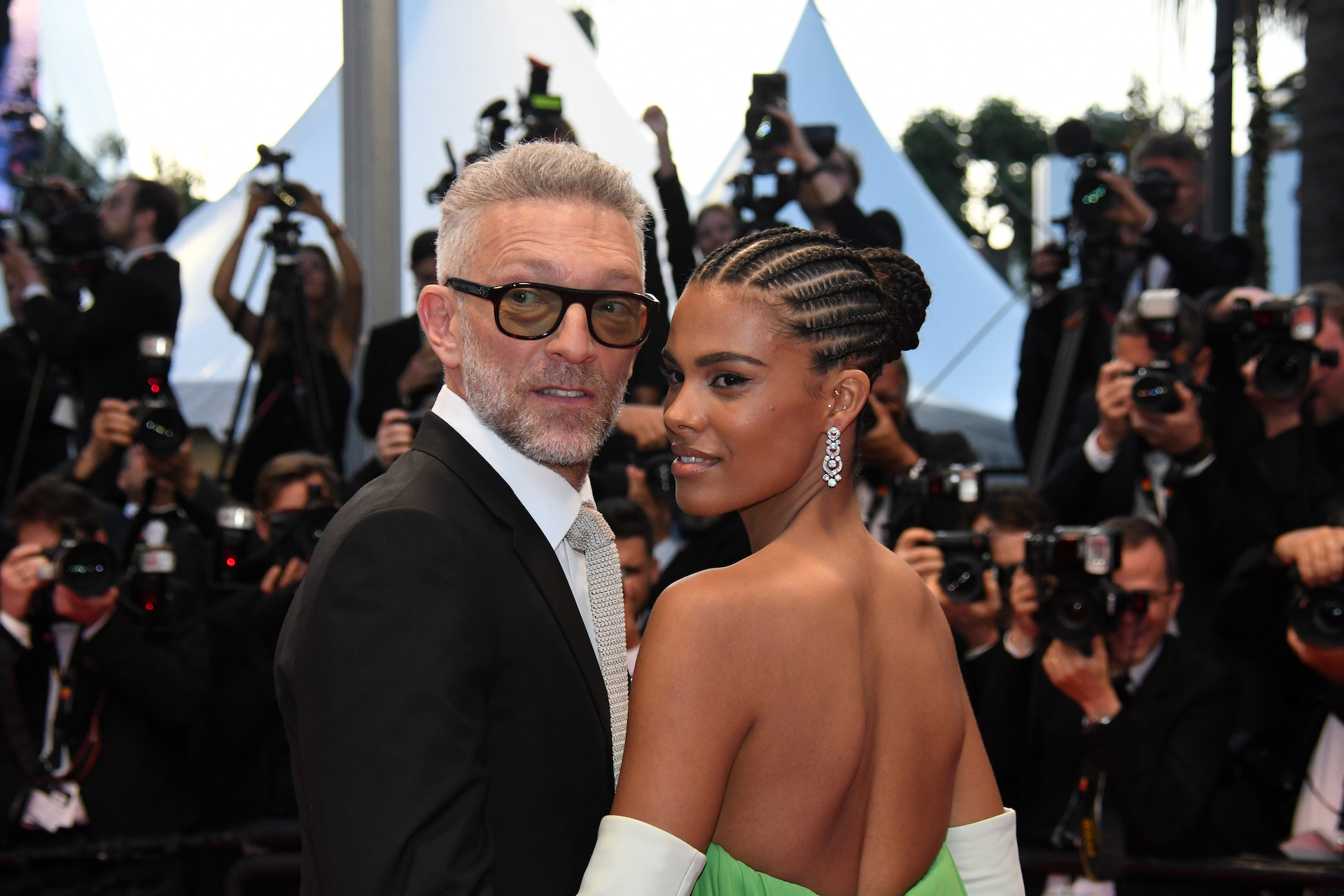 Vincent Cassel and his wife Tina Kunakey