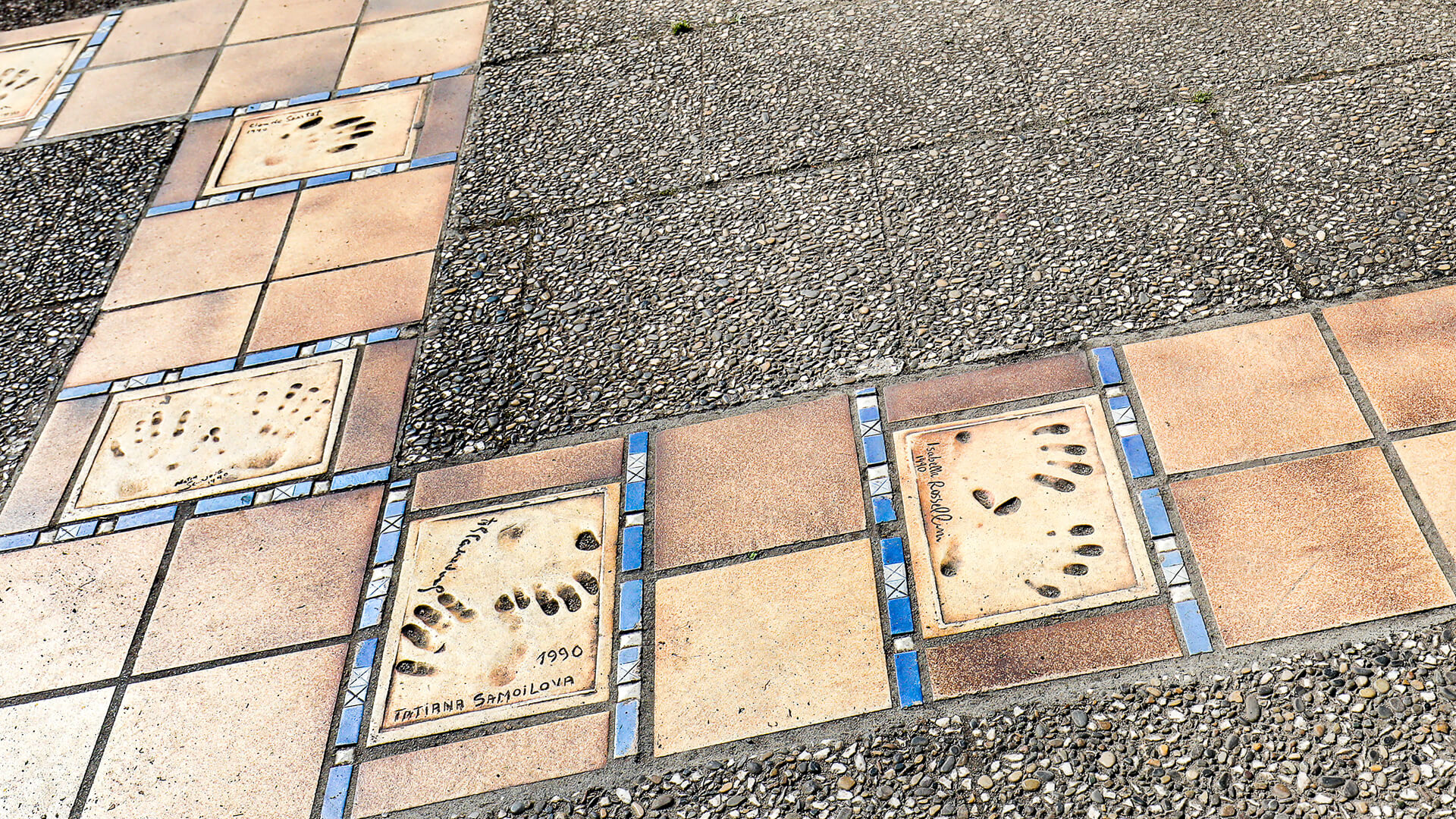 Handprints on the esplanade Pompidou