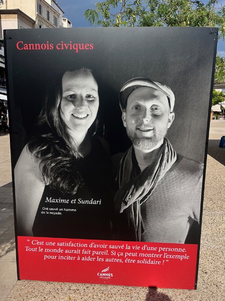 Photo de l'expo Cannois civiquesMaxime et Sundari ont sauvé un homme de la noyade