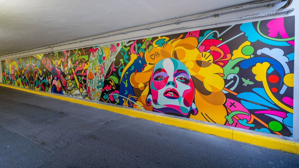 Fresque pop’ art du tunnel de la Ferrage