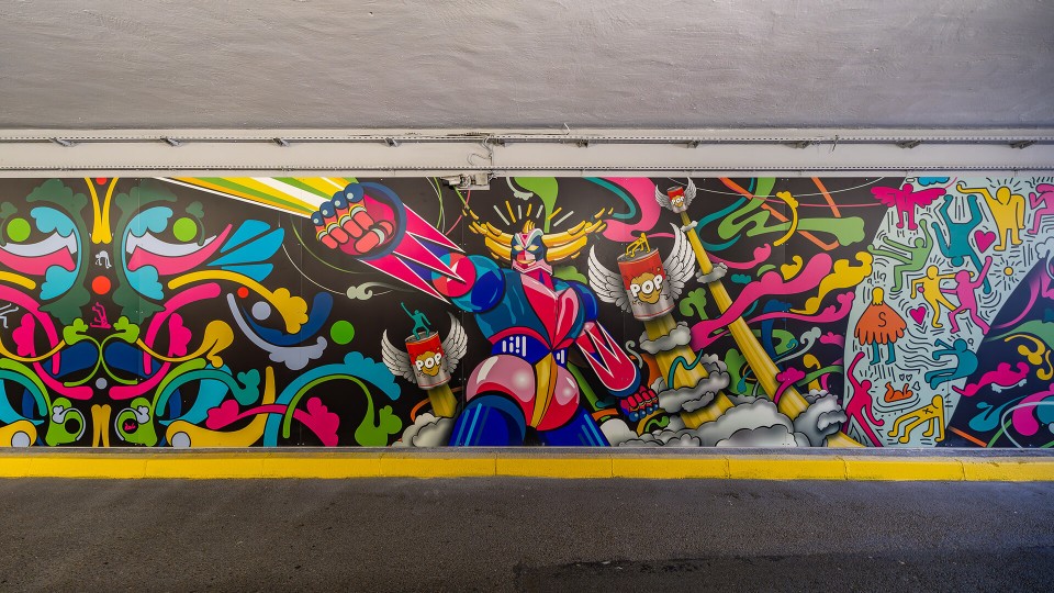 Fresque pop’ art du tunnel de la Ferrage