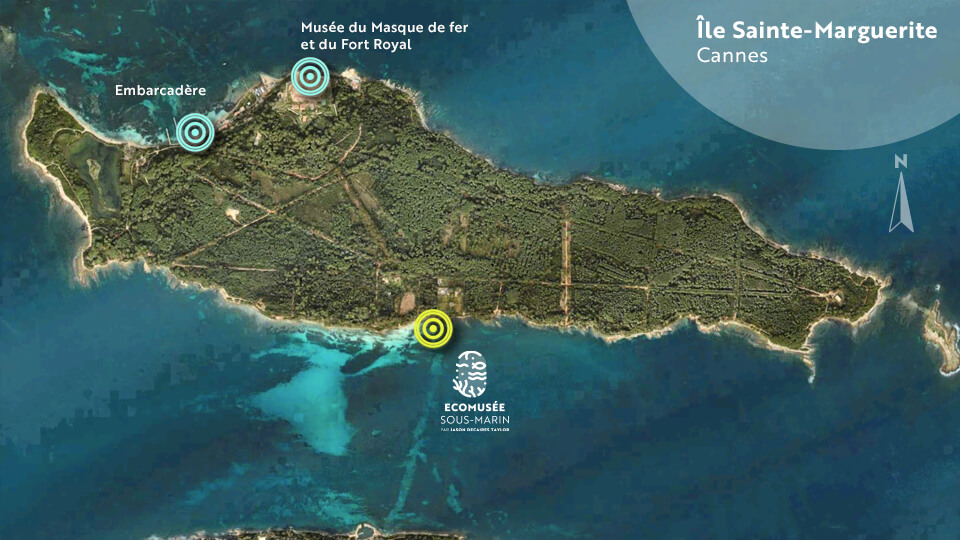 Plan de situation de l'&eacute;comus&eacute;e sous-marin