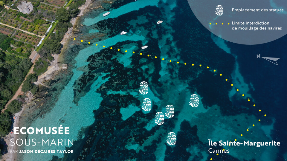 Plan de situation rapproch&eacute; de l'&eacute;comus&eacute;e sous-marin