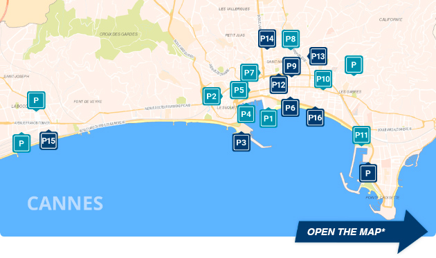 Map of the 17 car parks